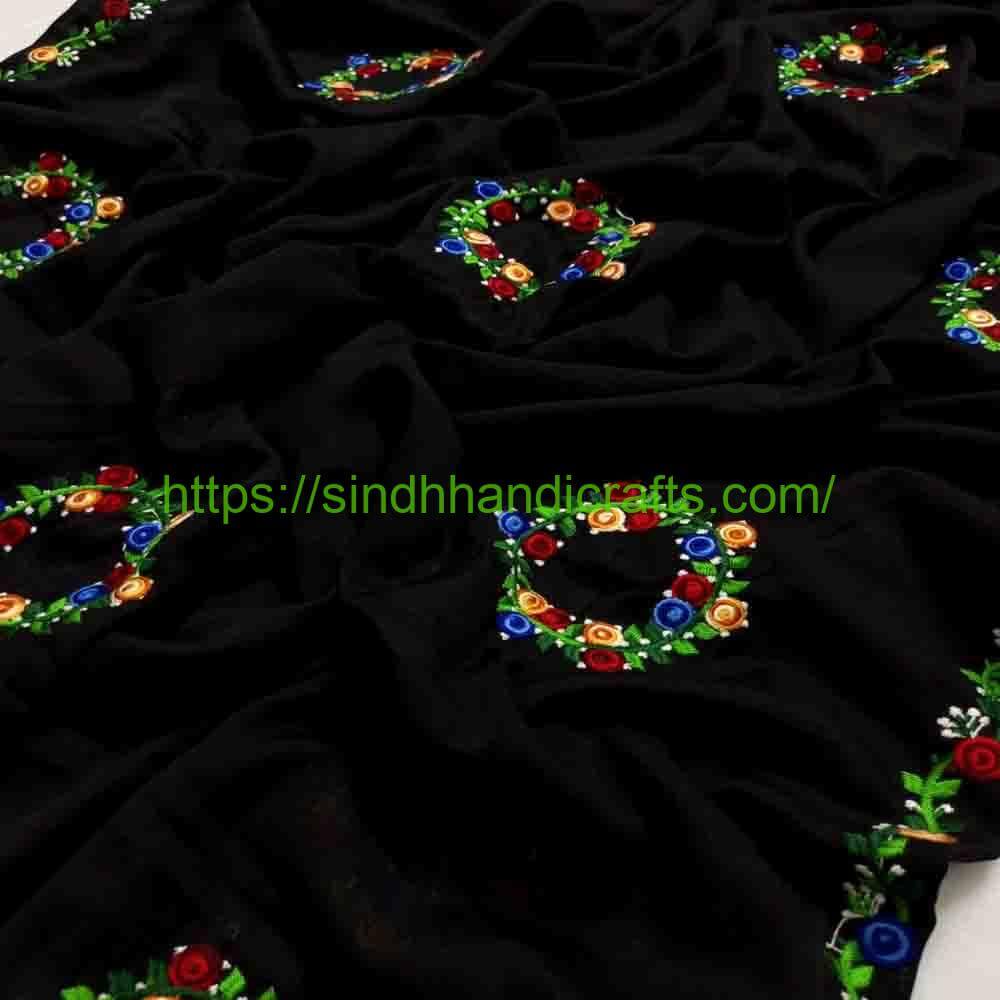 Embroidered Chadar 78a Classy Black Chadar Design for Ladies