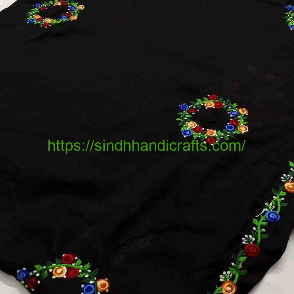 Embroidered Chadar 78b Classy Black Chadar Design for Ladies