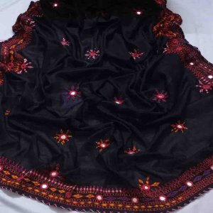 Hand Embroidered Black Chadar for Women