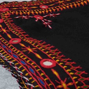 Hand Embroidered Black Chadar for Women