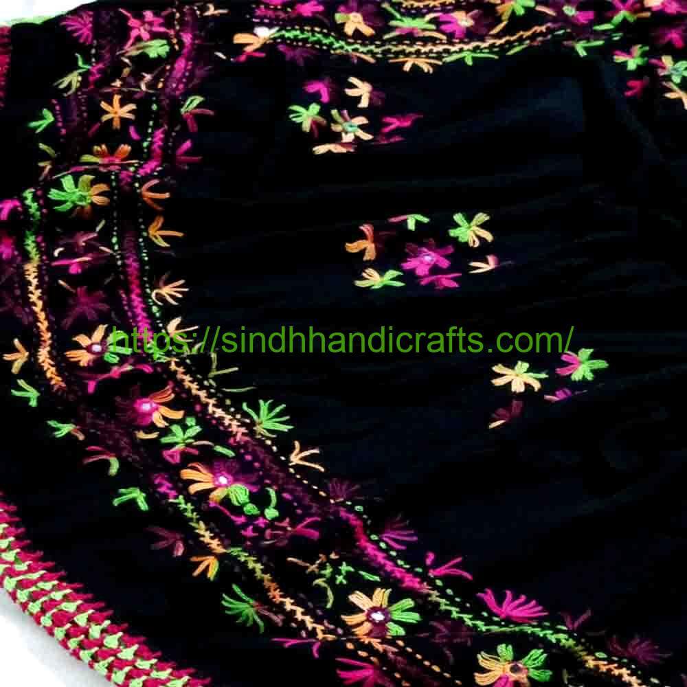 Hand Embroidered Chadar 62a Classy Black Chadar Design for Ladies
