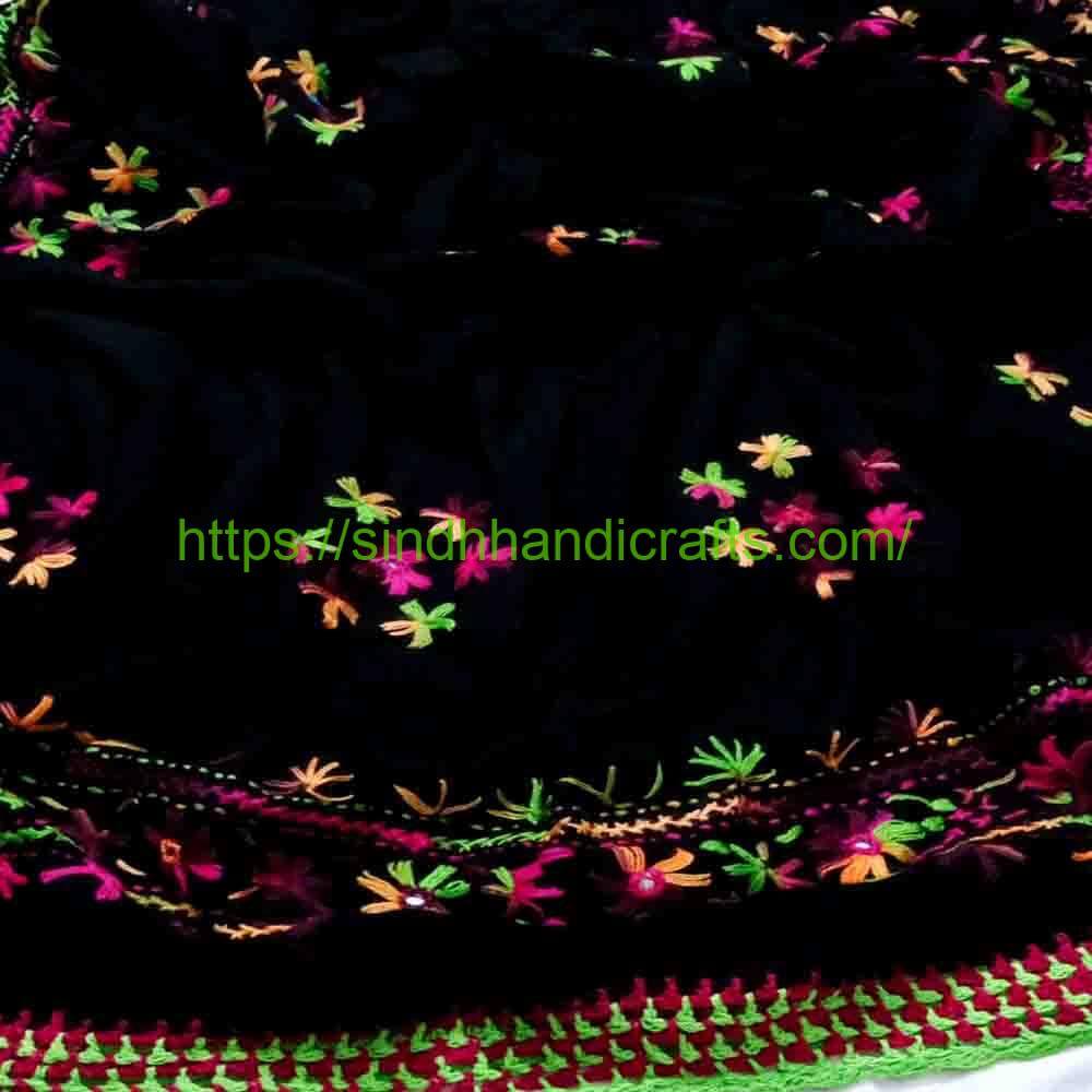 Hand Embroidered Chadar 62aa Classy Black Chadar Design for Ladies