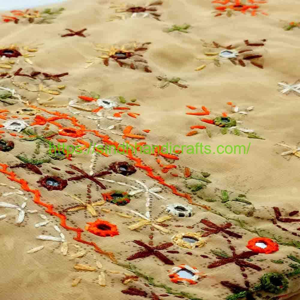 Hand Embroidered Chadar 79b Floral Chadar Design