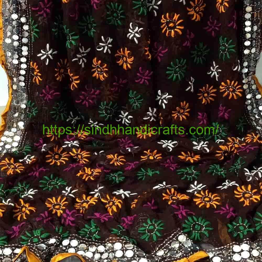 Handmade Phulkari Dupatta 16b Embroidered Phulkari Dupatta