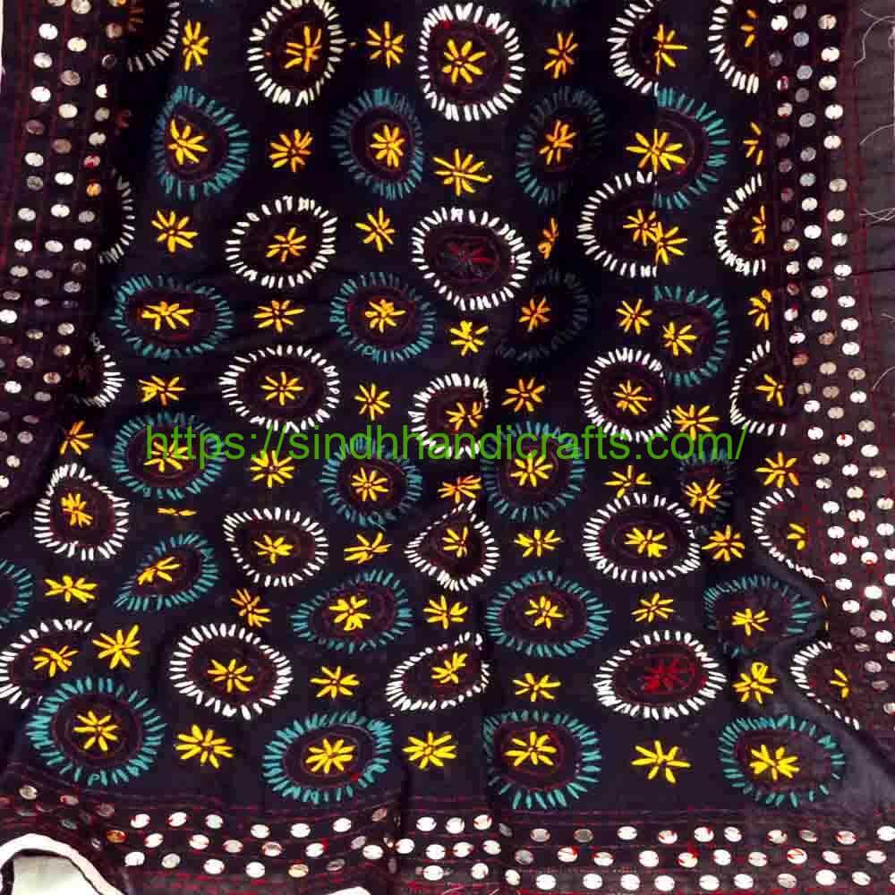 Handmade Phulkari Dupatta 9b Classic Black Phulkari Dupatta