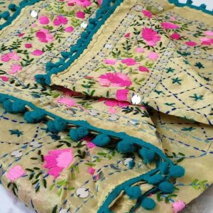 Hand Embroidered Organza Dupatta