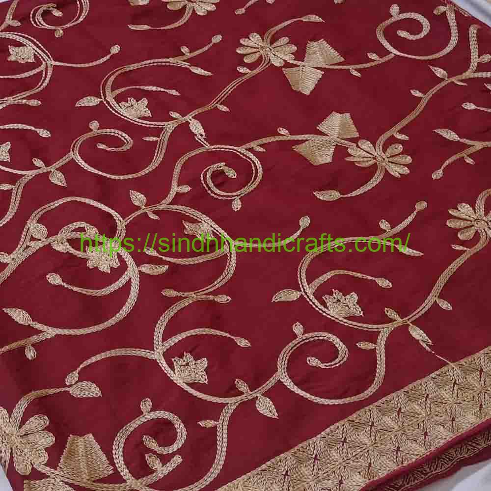 Jaal Work Embroidered Chadar 3a Floral chadar style for girls