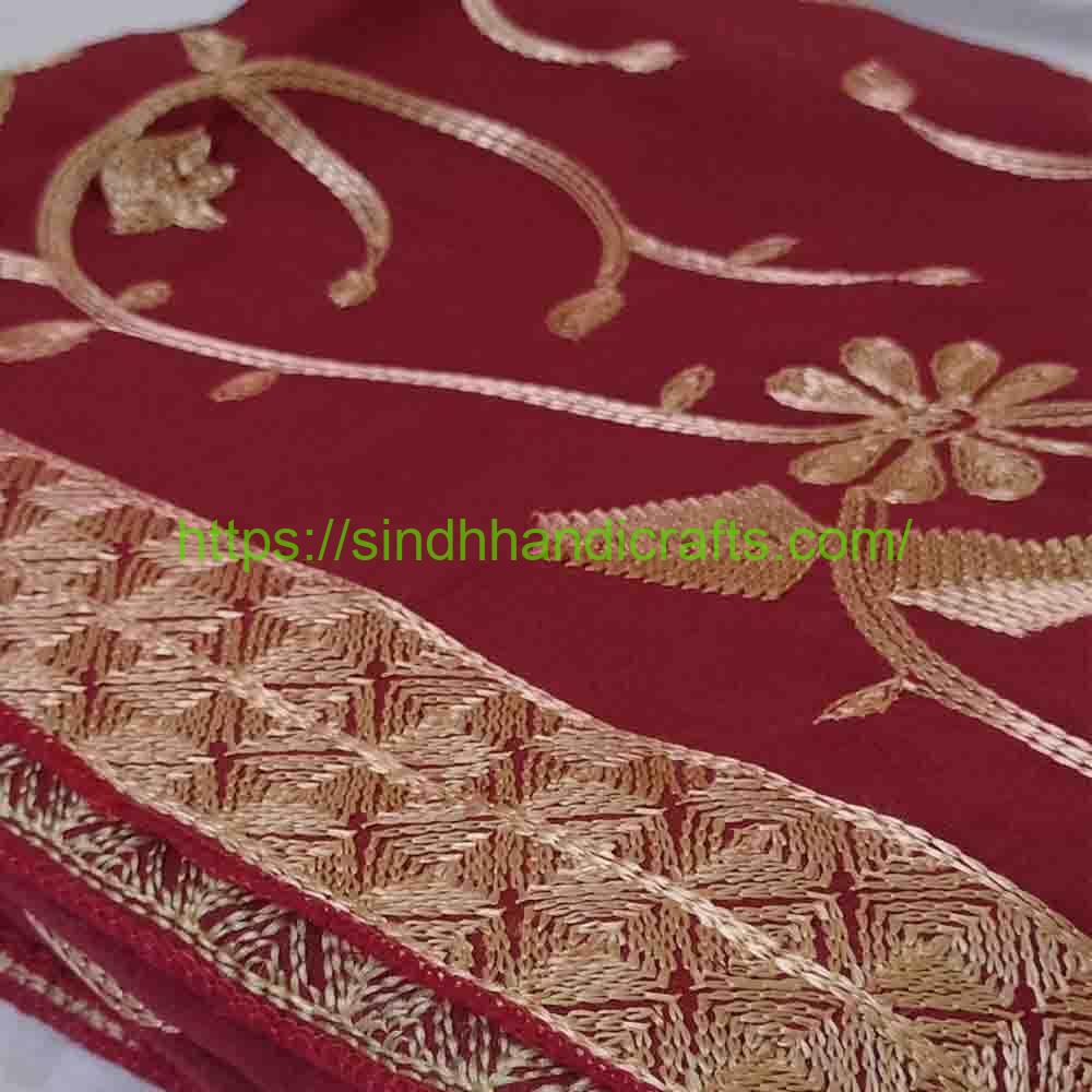 Jaal Work Embroidered Chadar 3b Floral chadar style for girls
