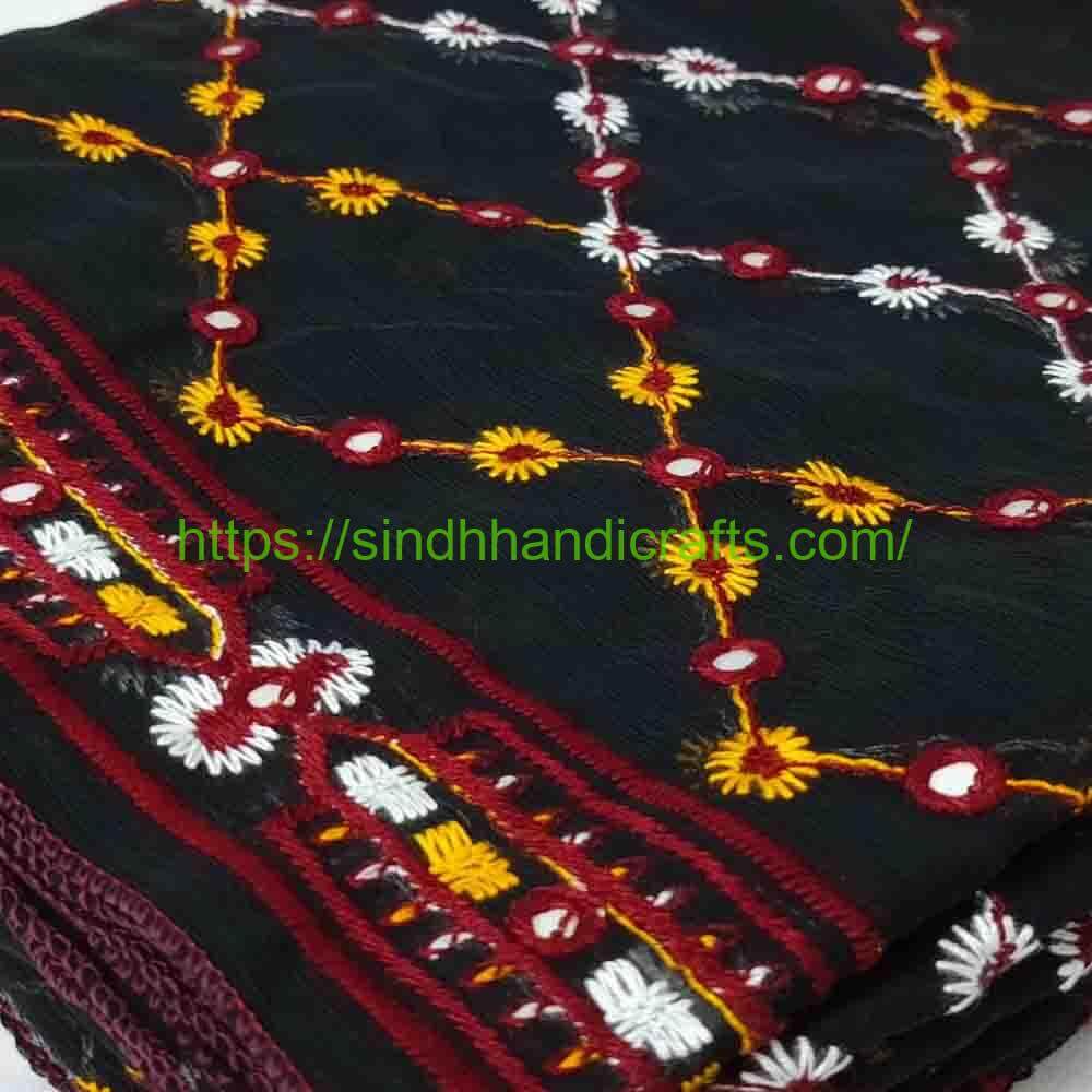 Jaal Work Embroidered Chadar 9a Sindhi Embroidery Chadar for ladies