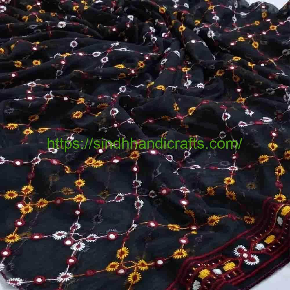 Jaal Work Embroidered Chadar 9b Sindhi Embroidery Chadar for ladies
