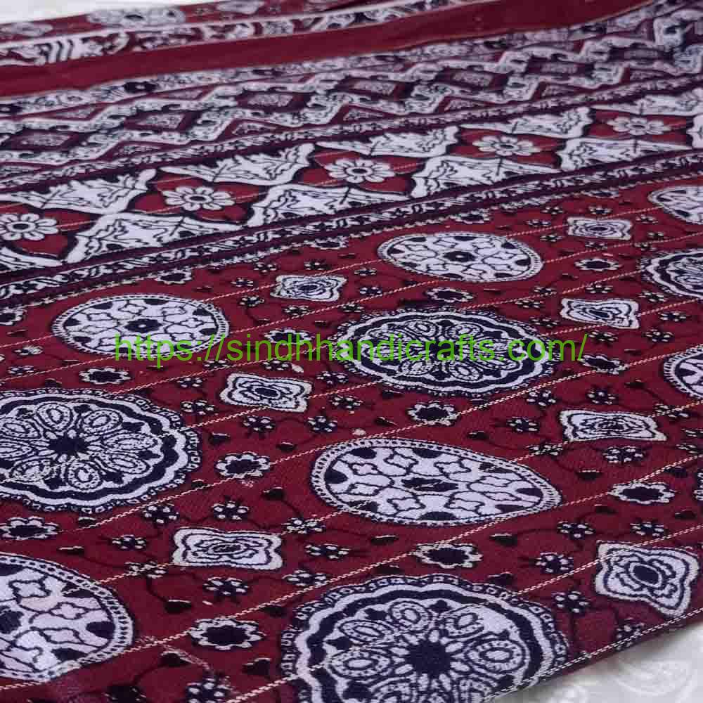 Linen Ajrak Chadar Sindhi Ajrak Chadar in Linen Material