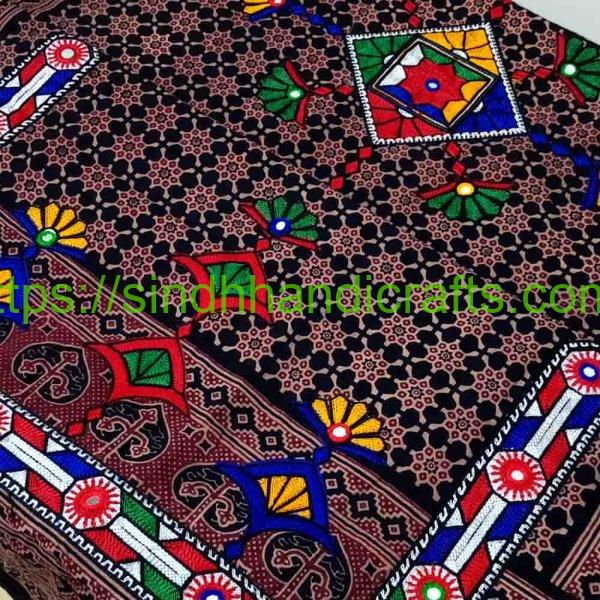Sindhi Ajrak for Ladies with mirror work