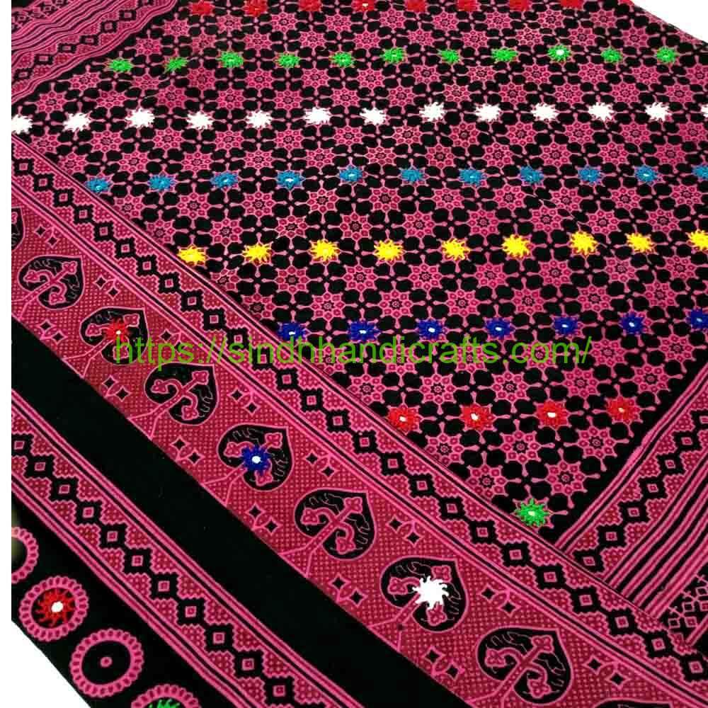 Mirror Work Ajrak Design For Women 31 Sindhi Ajrak with Mirror
