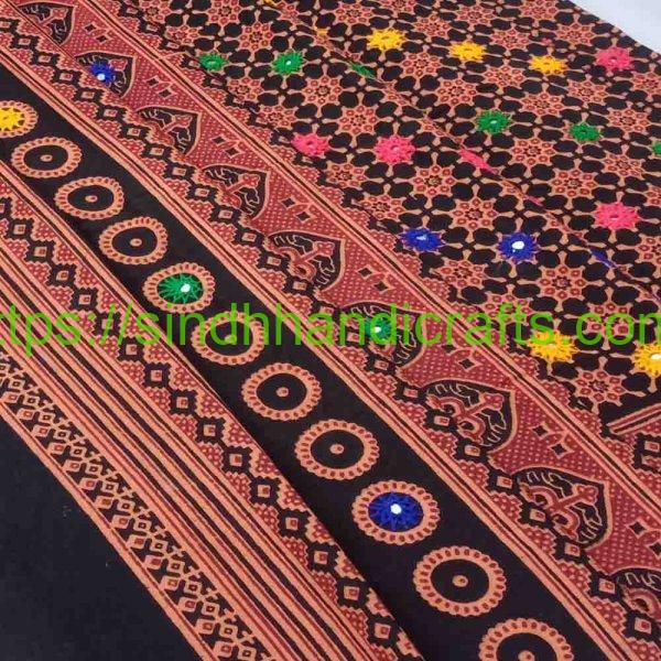 Pakistani Ajrak with mirror work for women