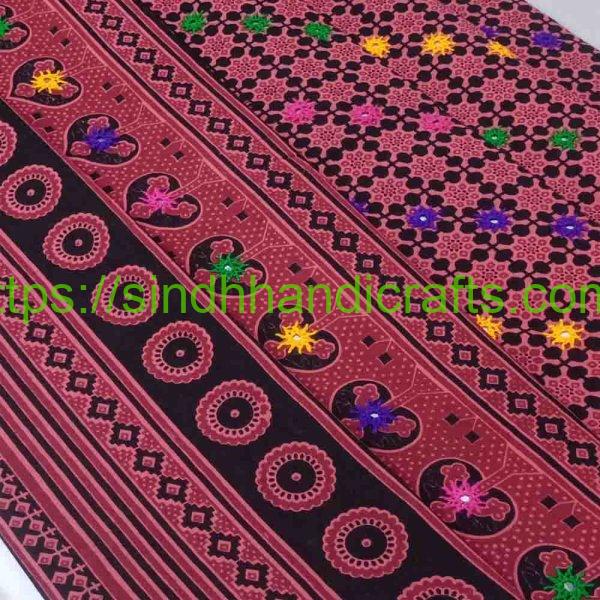 Ajrak with mirror work