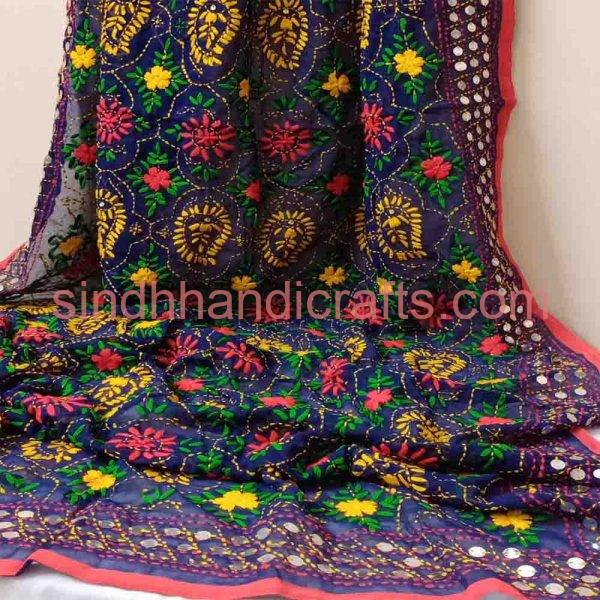 Hand Embroidery Phulkari Dupatta Design
