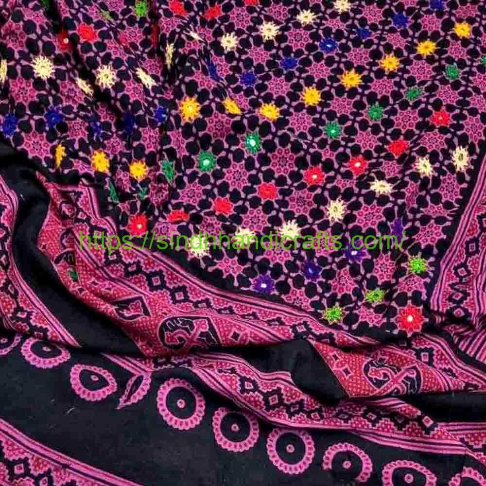 Sindhi Ajrak with Mirror 2 Sindhi Ajrak with Mirror