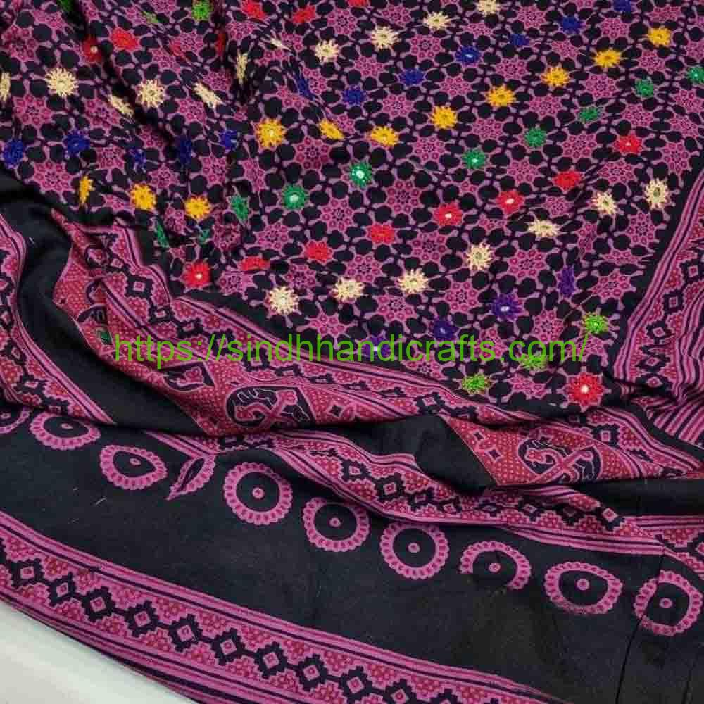 sindhi ajrak with mirror Sindhi Ajrak with mirror