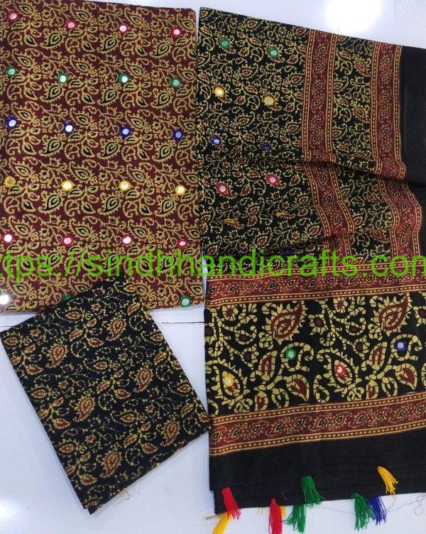 3pc Traditional Ajrak Dress