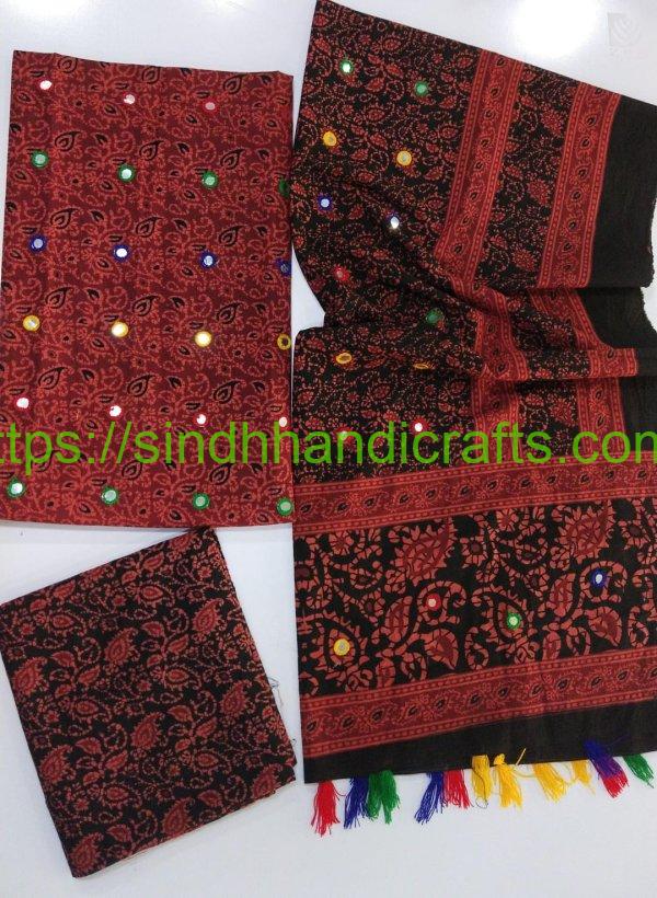 3pc Traditional Ajrak Dress Design