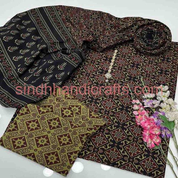 3pc Sindhi Ajrak Dress