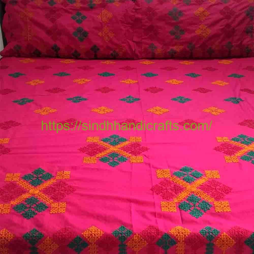 Aari Work Embroidered Bedsheet 5a Sindhi Embroidery Bed sheets