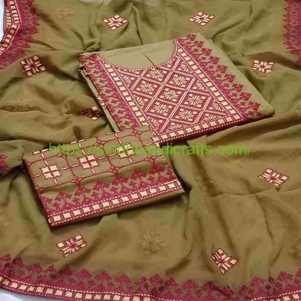 Aari work embroidered dress 2 Aari Work Embroidery Suit for Women