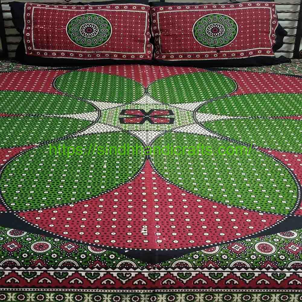 Ajrak Design Block Print Bed Sheet 2a Ajrak Bed Sheet Design