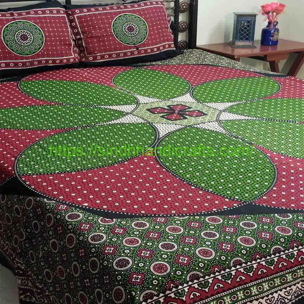 Ajrak Design Block Print Bed Sheet 2b Ajrak Bed Sheet Design