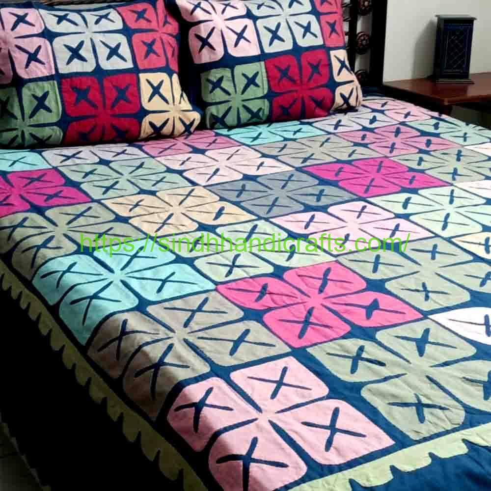 Applique Bedsheet 19b Luxurious Applique Embroidery Designs for Bed Sheets