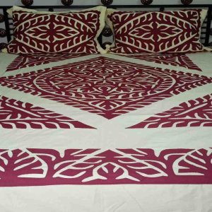 Hand embroidered bed sheets