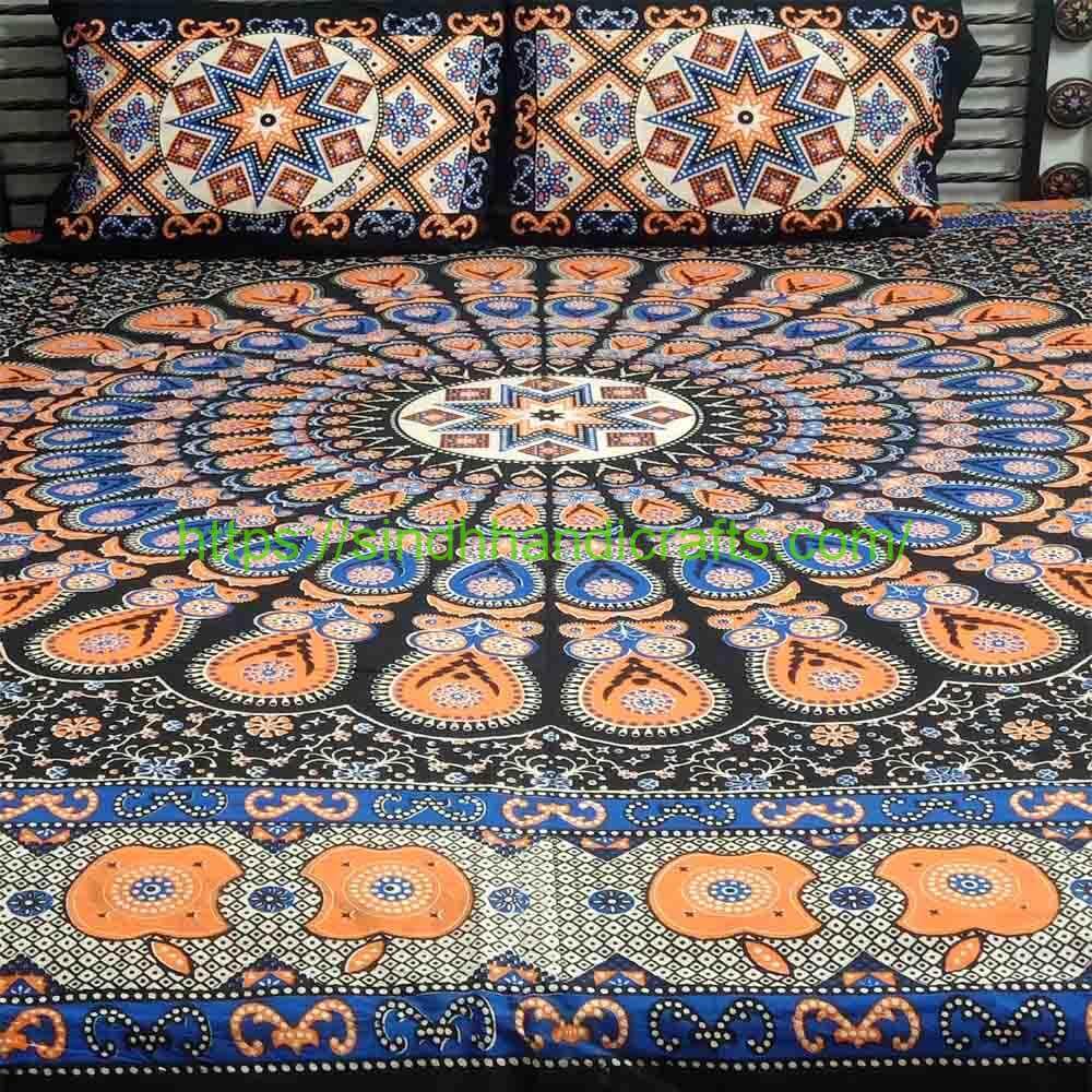 Block Print Bed Sheet 101a Fancy cotton bed sheets