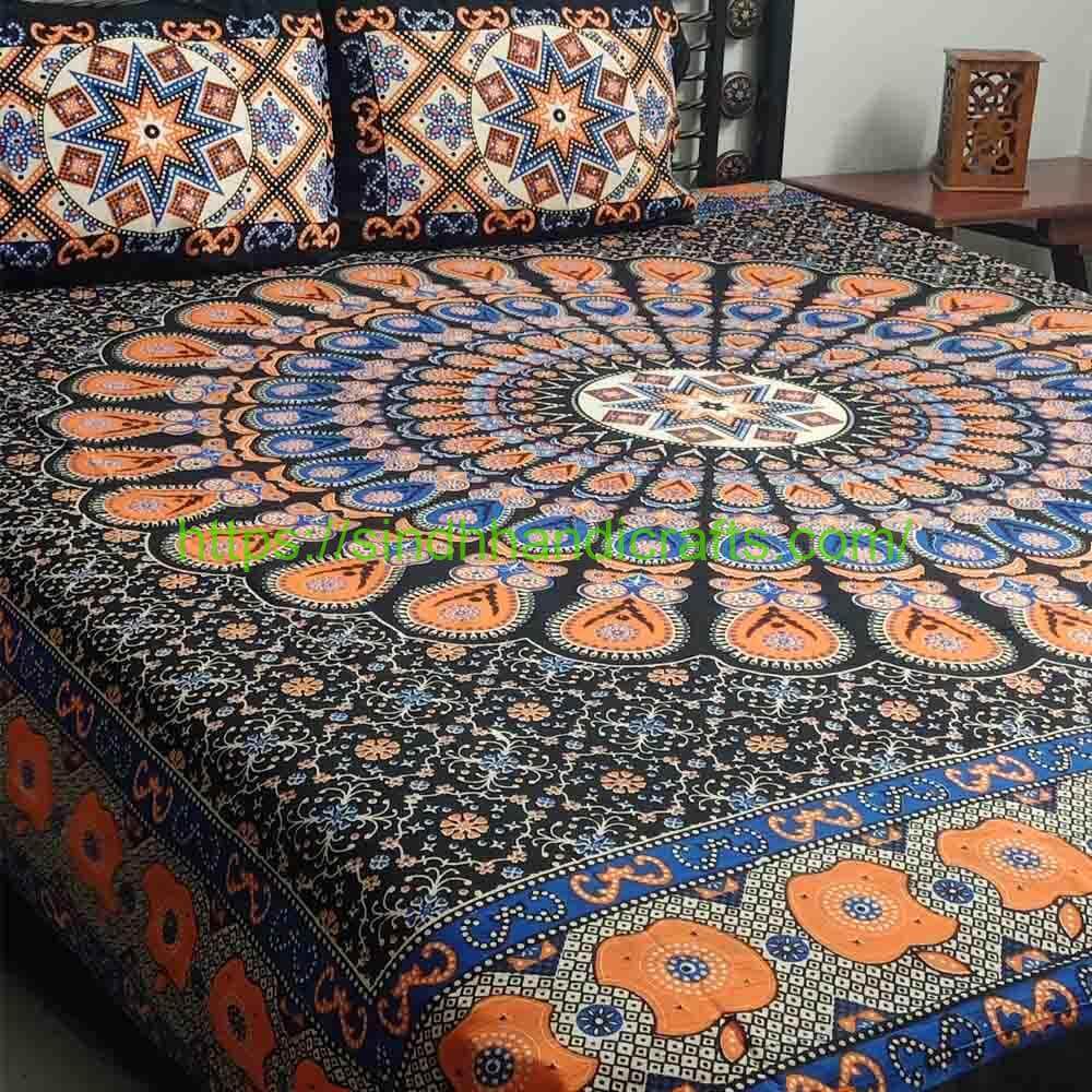 Block Print Bed Sheet 101b Fancy cotton bed sheets