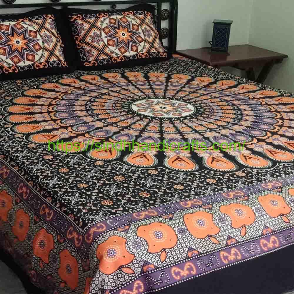 Block Print Bed Sheet 11b Floral bed sheet design