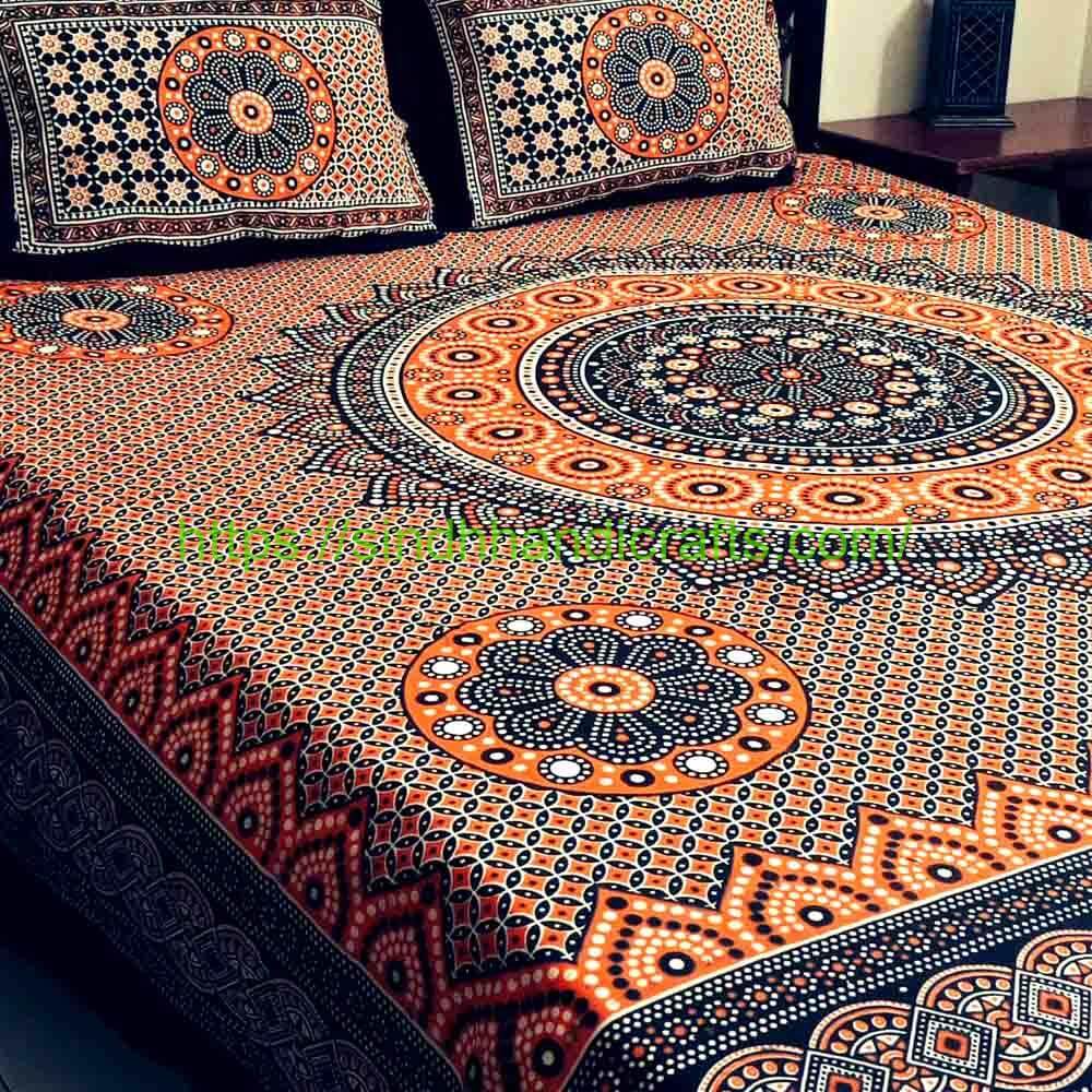Block Print Bed Sheet 19b Cotton Bed Sheets sale