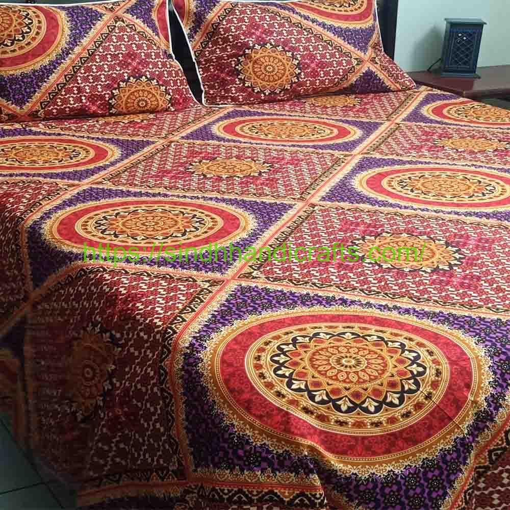 Chunri Design bedsheet 1b 1 Cotton double bed sheet design