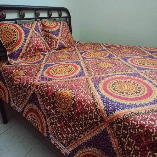 Cotton double bed sheet design