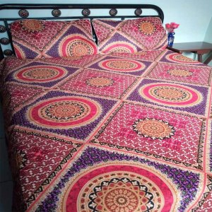 Cotton double bed sheet design