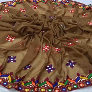 Floral Embroidered Chiffon Dupatta