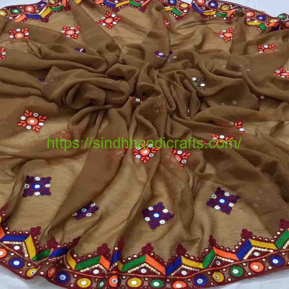 Crinkle Chiffon Embroidered Dupatta 1a Floral Embroidered Chiffon Dupatta