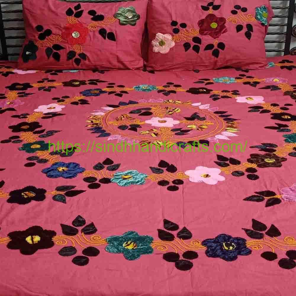 Handmade Bedsheet 4a Hand Work Bed Sheet