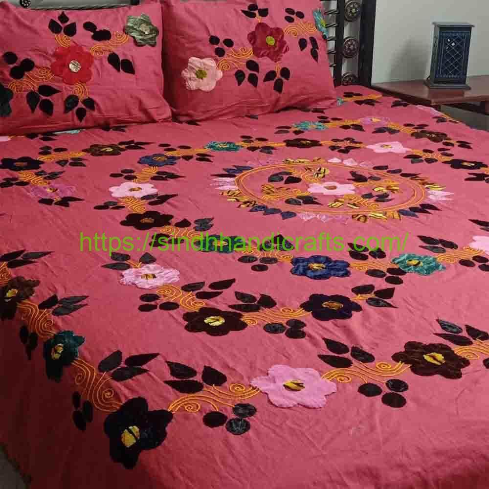 Handmade Bedsheet 4b Hand Work Bed Sheet