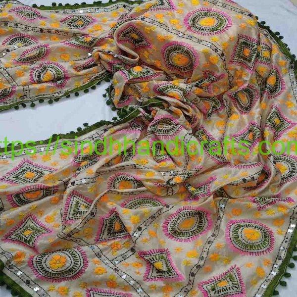 Stylish Heavy Embroidered Organza Fabric Dupatta