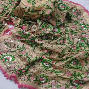 Fancy Organza Floral Dupatta