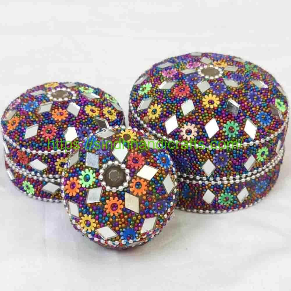 Metal Beaded Jewel Case 2a Handcrafted Fancy Jewellery Box Pakistan