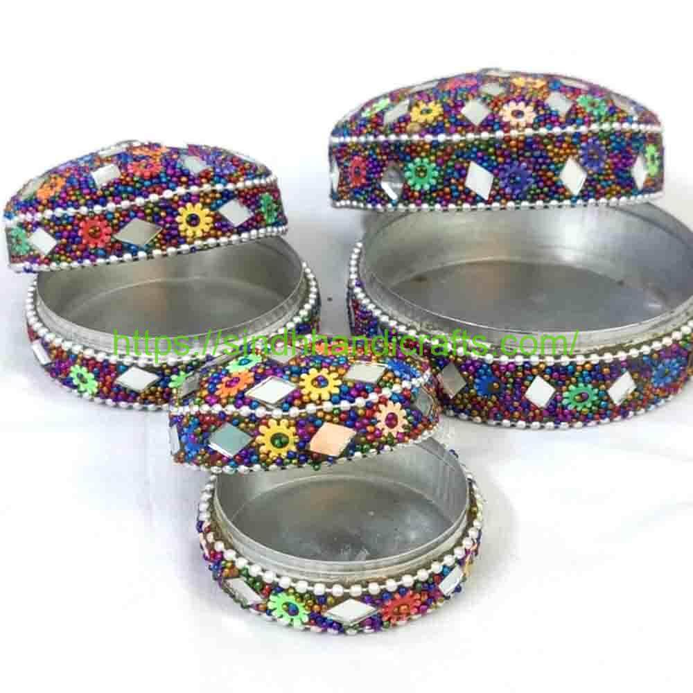 Metal Beaded Jewel Case 2b Handcrafted Fancy Jewellery Box Pakistan