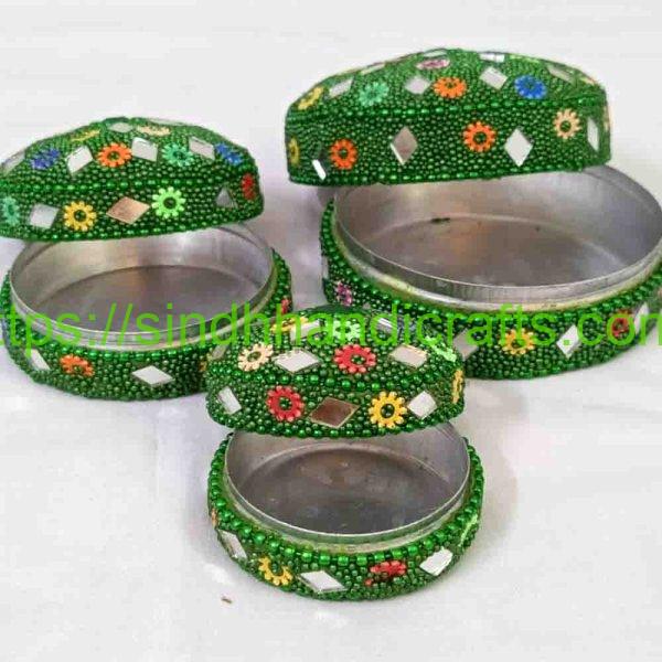 Handmade Metal Beaded Jewel Case