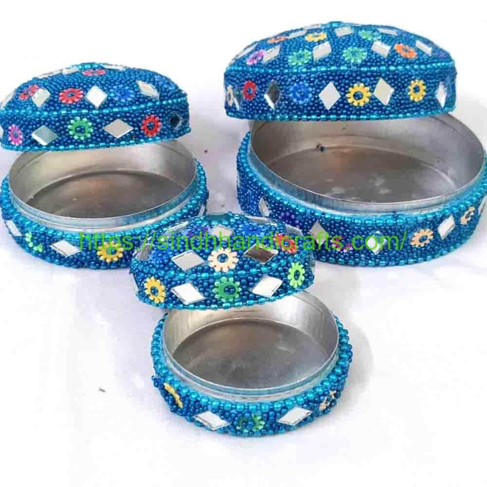 Metal Beaded Jewel Case 4b Handcrafted Jewellery Box Online Pakistan