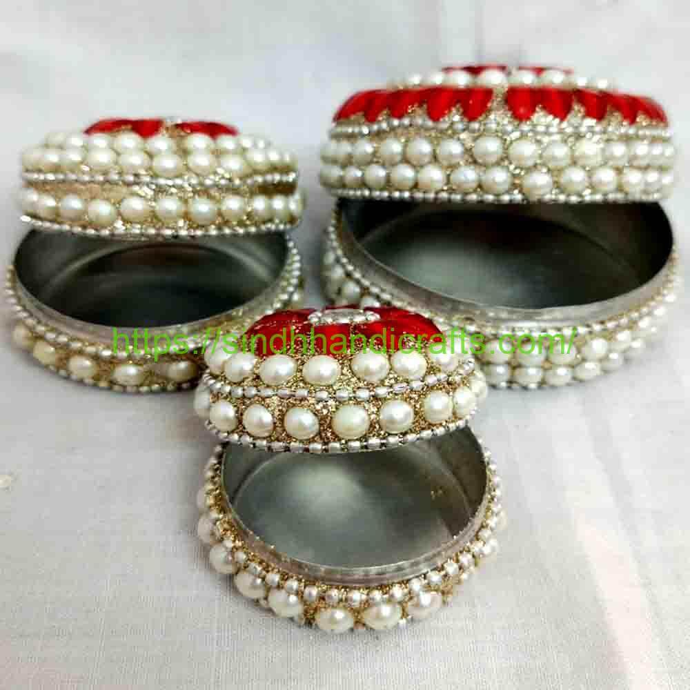 Pearl Beaded Jewel Case 4b Handcrafted Jewellery Box Design