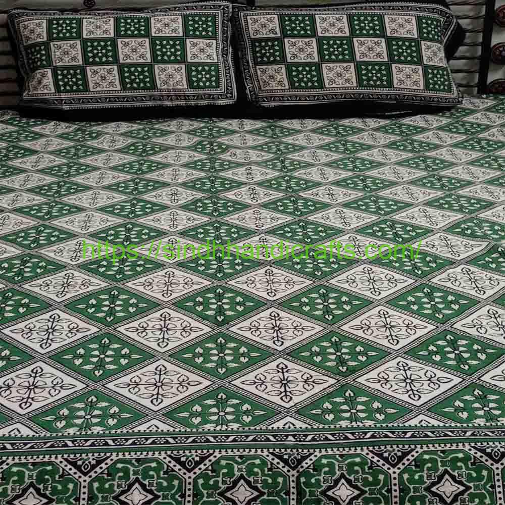 RIlli Block Print Bed Sheet 1a Sindhi Rilli Designs Bed sheets